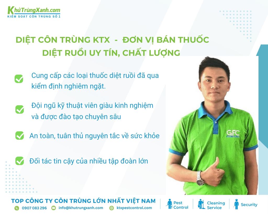 Diệt côn trùng KTX cung cấp các loài thuốc diệt ruồi chất lượng và uy tín hàng đầu tại Việt Nam