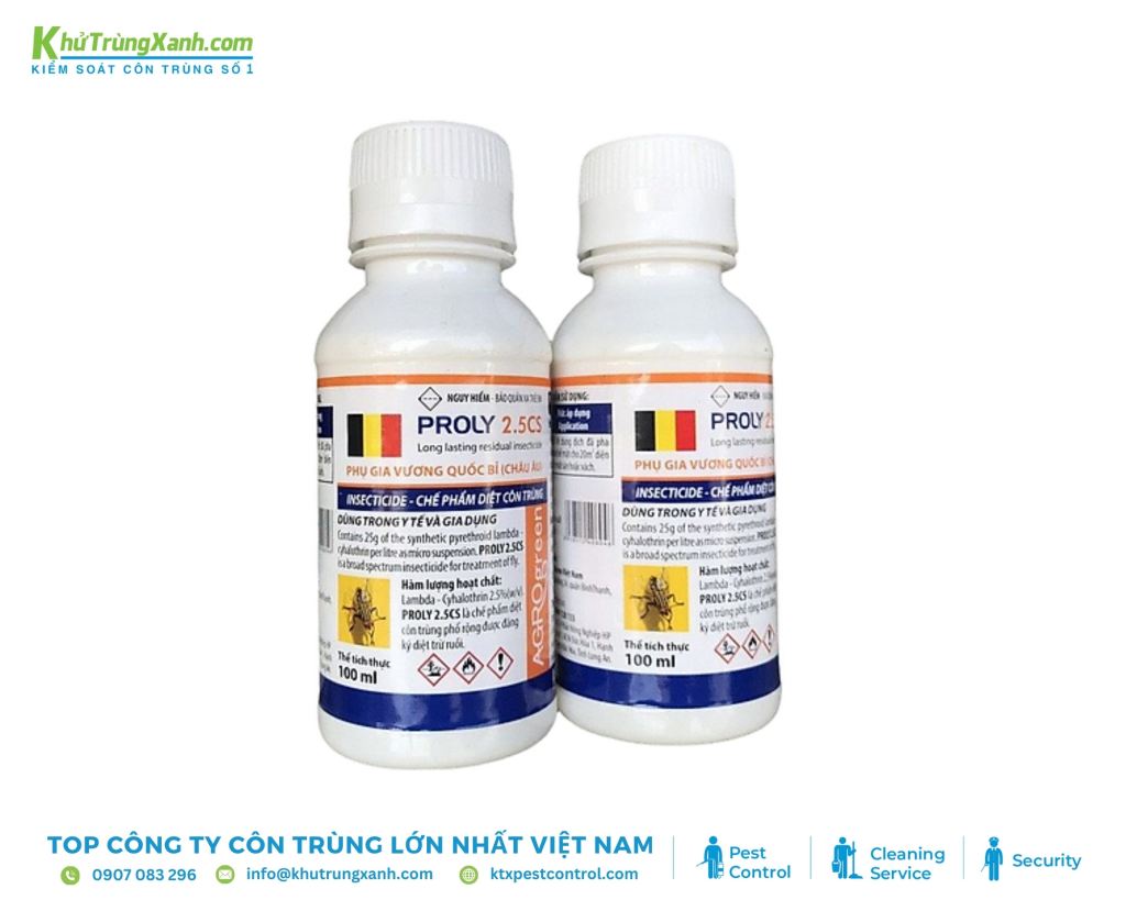 Thuốc diệt ruồi Proly 2.5CS diệt được nhiều loại ruồi như ruồi nhà, ruồi trâu, ruồi cống